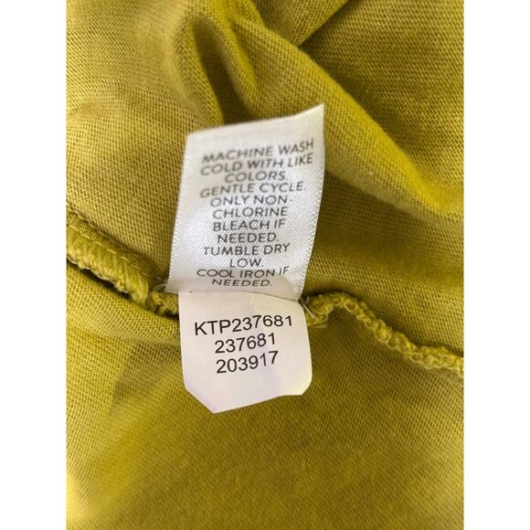 J Jill T-Shirt Womens Size L Green Embroidered Long Sleeve V-Neck Blouse Peasant - Picture 4 of 7